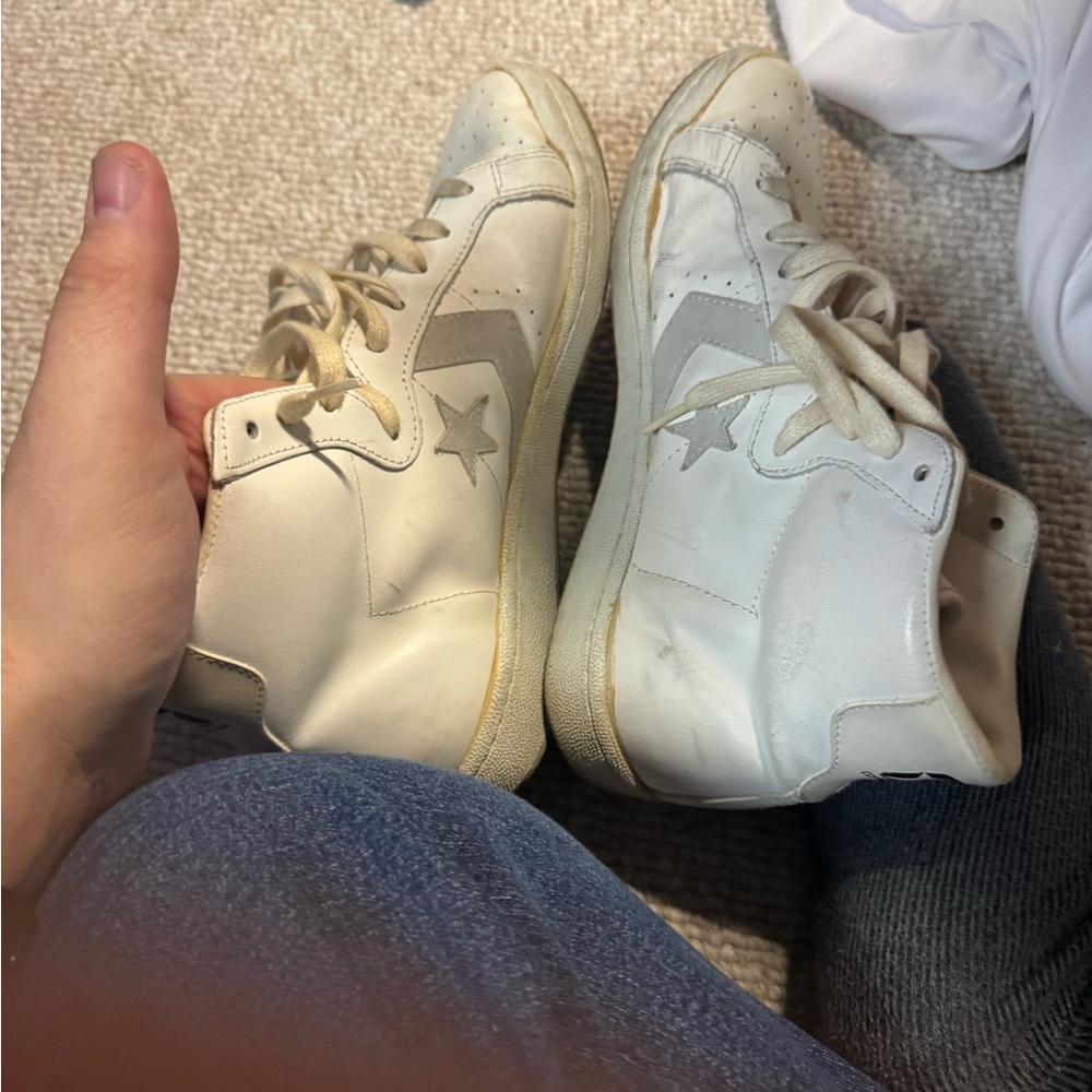 Vintage Converse 80's Low  high   Top White  Sneakers Made in Korea Men 9.5 - Picture 5 of 7